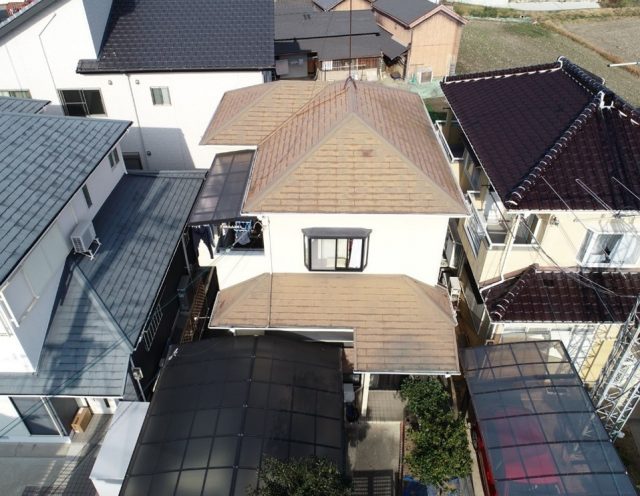 加古川市で調査した劣化したスレート屋根
